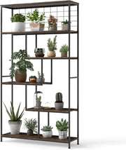 Scaffale Porta Piante a 6 Livelli, Portavasi da Interno con Rete Metallica, Scaffale Espositore Organizzatore per Soggiorno, Ufficio e Studio, 100 x 30 x 180 cm