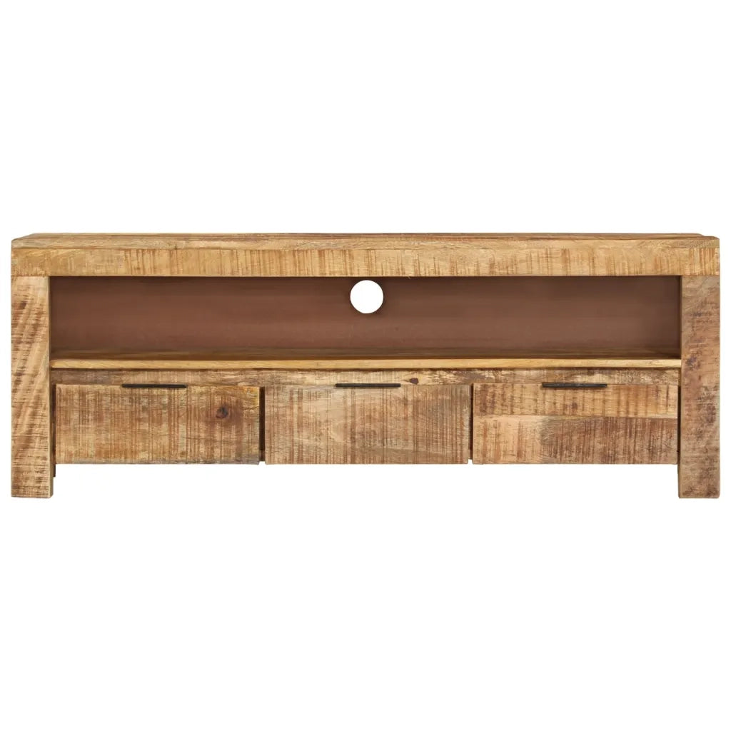 Mobile Porta TV 110x30x40 cm in Legno di Mango Grezzo