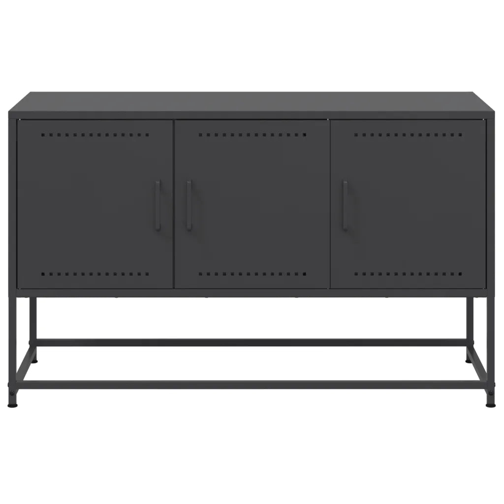 Mobile TV-Credenza per TV-Console TV Nero 100,5x39x60,5 cm in Acciaio 504618
