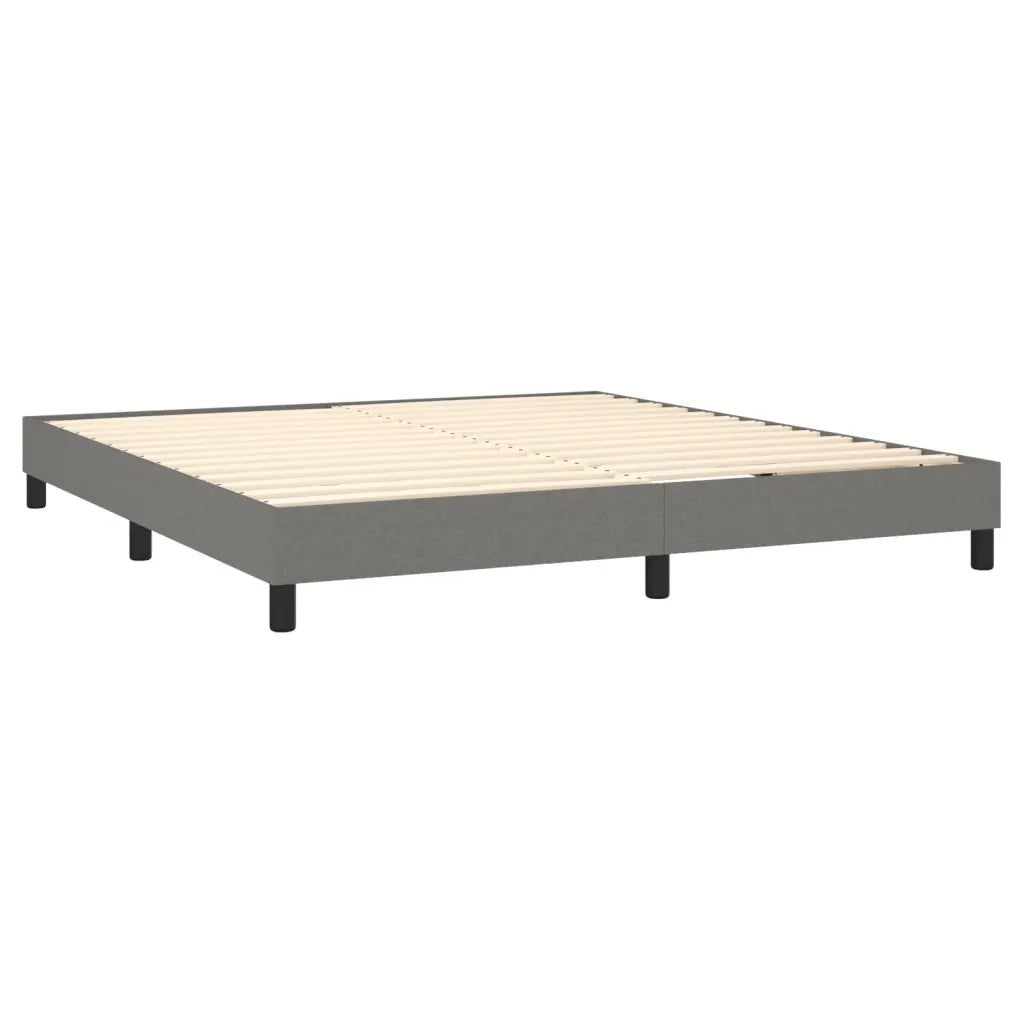 Letto a Molle Materasso e LED Grigio Scuro 180x200cm in Tessuto 3133174