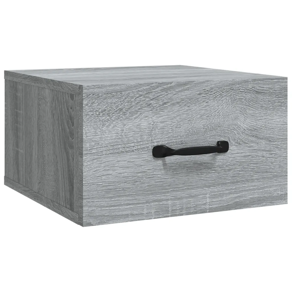 Comodino | Armadio da Notte | Mobiletto da notte a Muro Grigio Sonoma 35x35x20 cm