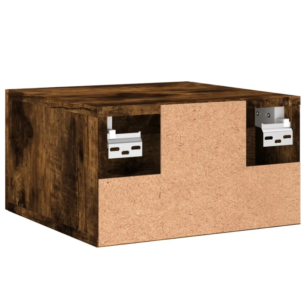 Comodini a Muro 2 pz-Set di 2 Tavolino da notte Rovere Fumo 35x35x20 cm 410709