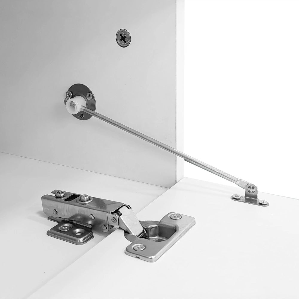 Tavolino da salotto con effetto LED e vetro ¨C MINIMAL ¨C Bianco lucido, 100 cm