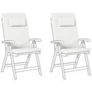 Set di 2 Cuscini in Tessuto bianco sporco Cuscino per schienale in poliestere beige chiaro Design moderno Cuscino per esterni