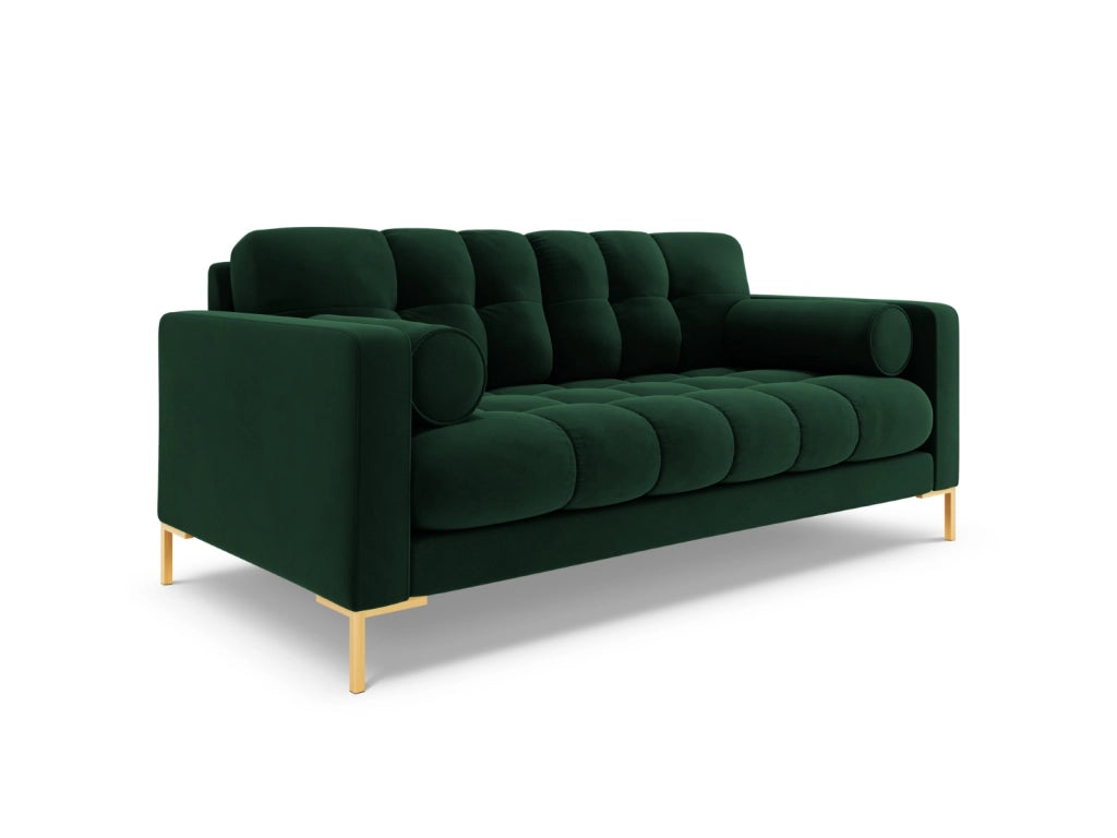 Cosmopolitan Design - Divano "Bali" 2 posti in velluto verde bottiglia 