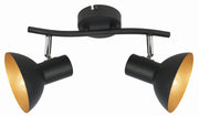 Plafoniera Candellux DISO 2 luci nero oro metallo E27