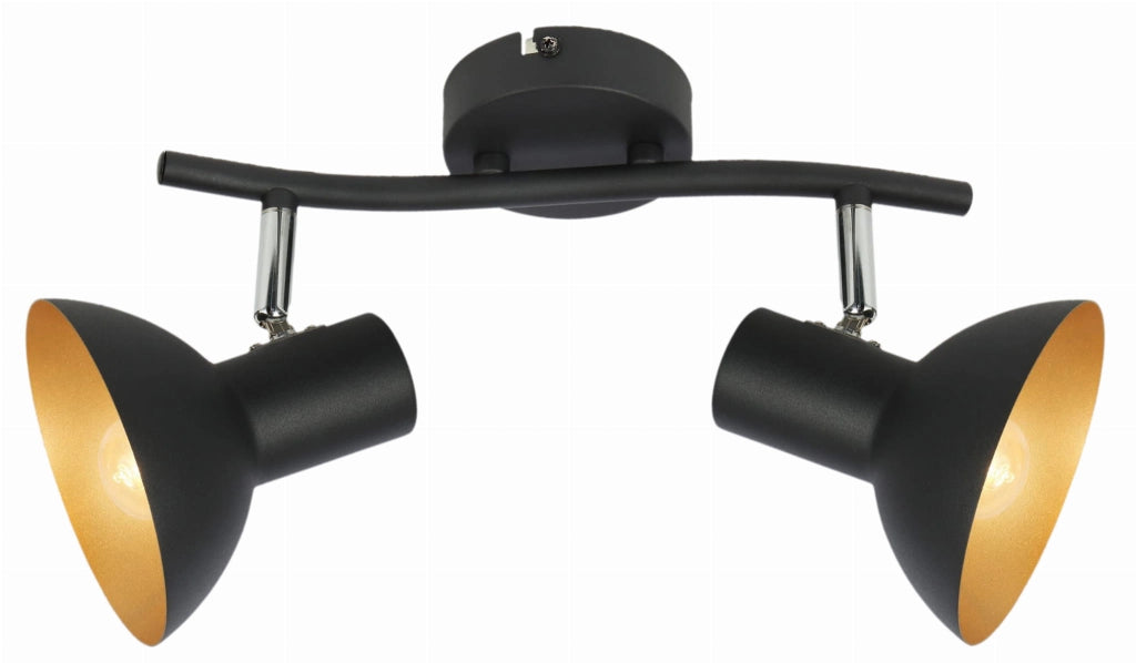 Plafoniera Candellux DISO 2 luci nero oro metallo E27
