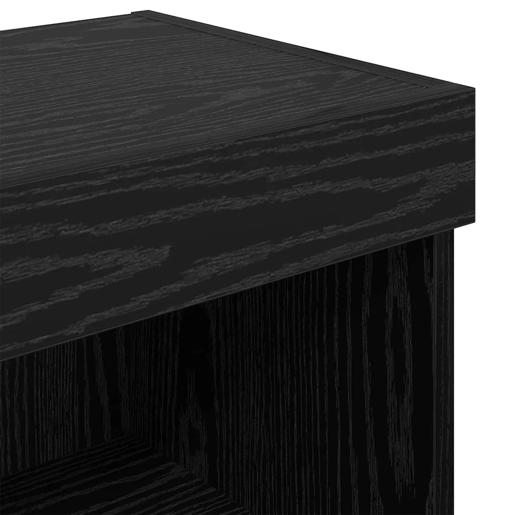 Mobile TV da parete con LED Rovere Nero 100 x 30 x 30 cm 882969