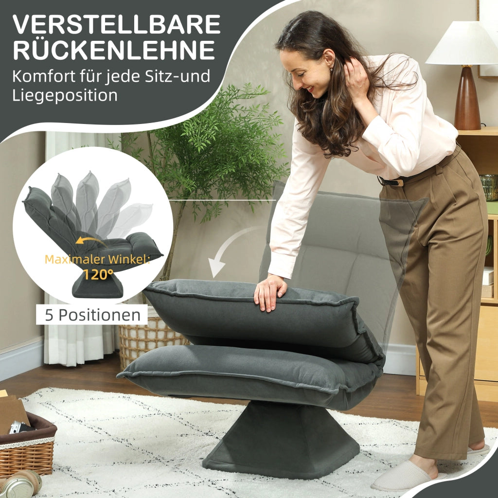 Poltrona girevole reclinabile ¨C zephmum ¨C Grigio scuro