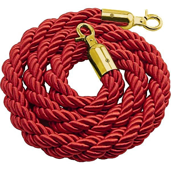 Cordone intrecciato 3mt con moschettoni gold vari colori - Rosso