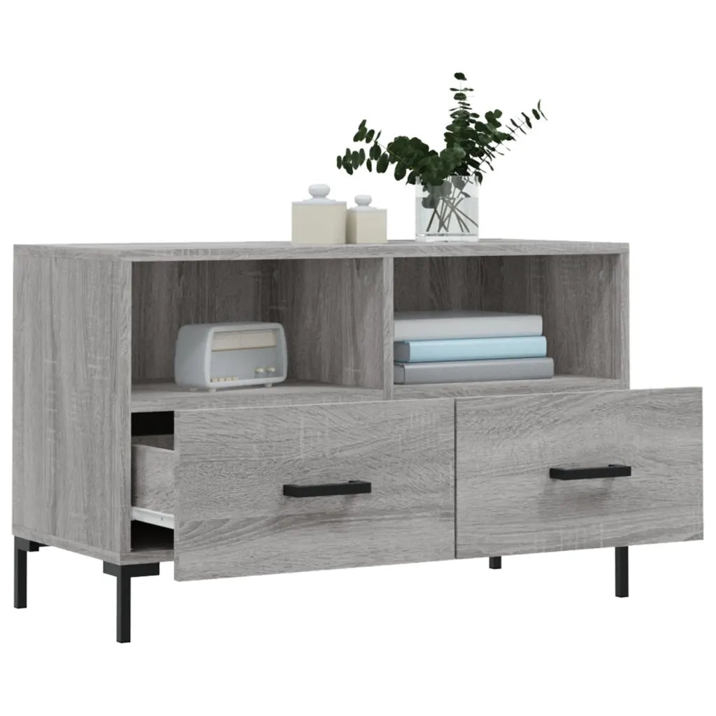 Mobile Porta TV Grigio Sonoma 80x36x50 cm in Legno Multistrato 828978