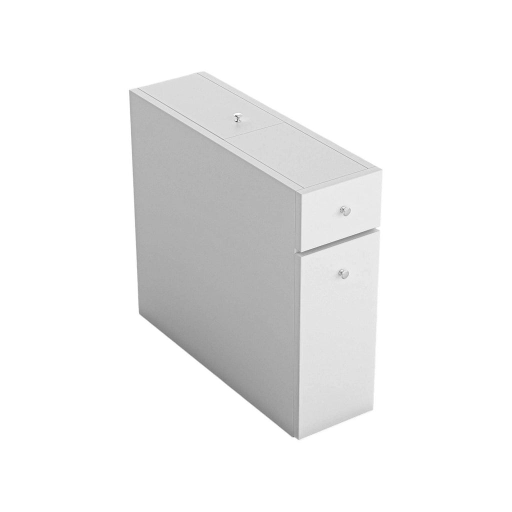 Mobile sottolavabo Isidora, Mobiletto da bagno, Contenitore porta lavabo, Armadio per lavandino, 20x60h55 cm, Bianco