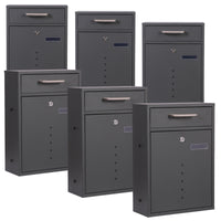 Cassetta delle lettere 2x3 V51 antracite Cassetta postale a muro Con serrature e finestre