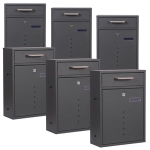 Cassetta delle lettere 2x3 V51 antracite Cassetta postale a muro Con serrature e finestre