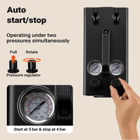 Compressore aerografo AS18TA 1/6 CV, compressore ad aria con portata d'aria compressa 20-23 l/min, 2 attacchi per pistola aerografo, manometro, per modellismo, decorazione unghie