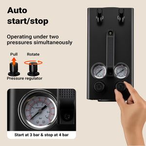 Compressore aerografo AS18TA 1/6 CV, compressore ad aria con portata d'aria compressa 20-23 l/min, 2 attacchi per pistola aerografo, manometro, per modellismo, decorazione unghie