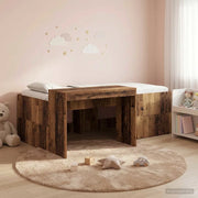 Letto alto per bambini con scrivania Legno antico 90 x 200 cm