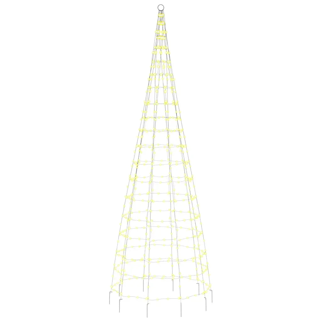 Albero di Natale a LED su Pennone 550 LED Bianco Caldo 300 cm