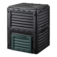 Compostiera da 300 litri 61 x 61 x 82 cm, compostiera da giardino in plastica per rifiuti organici, con coperchio e sportello inferiore per lo svuotamento