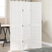 vidaXL Divisorio Ambienti 3Pannelli Bianco Legno Massello di Paulownia