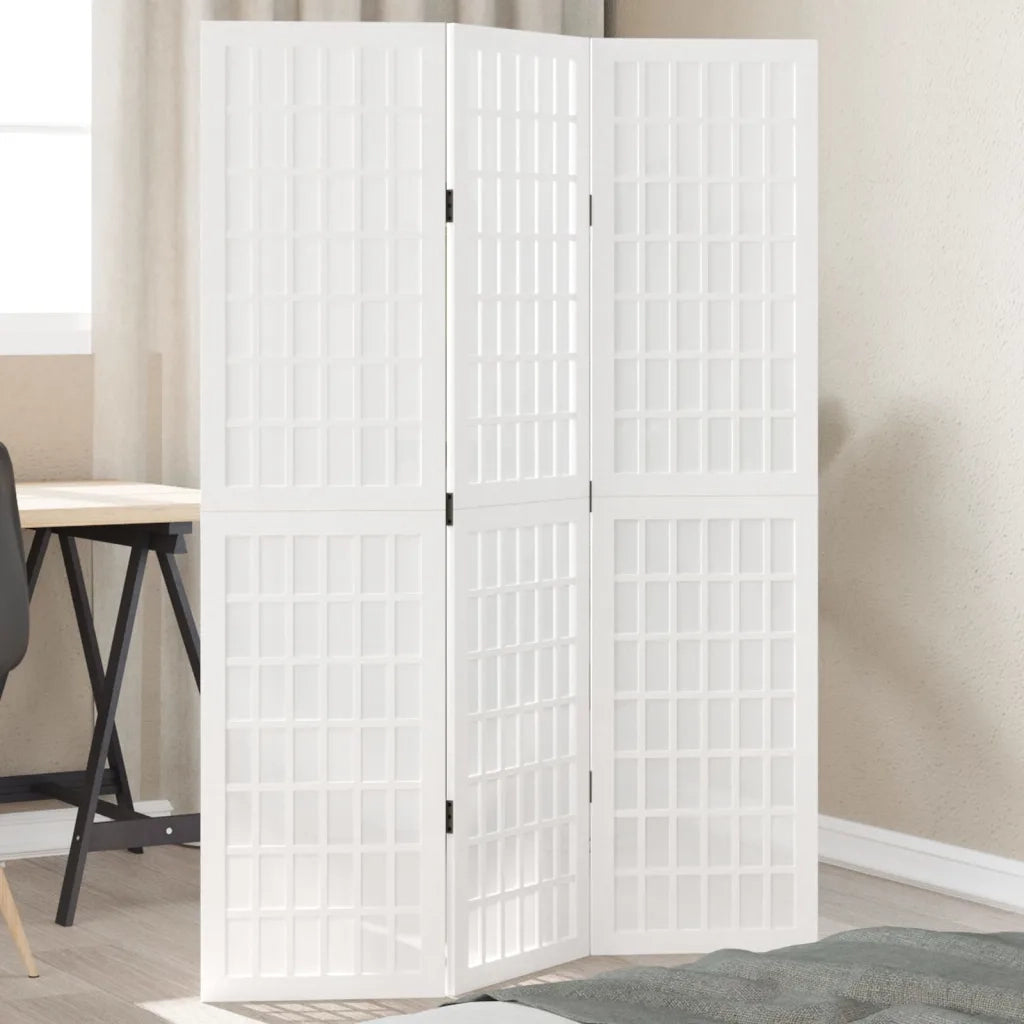 vidaXL Divisorio Ambienti 3Pannelli Bianco Legno Massello di Paulownia