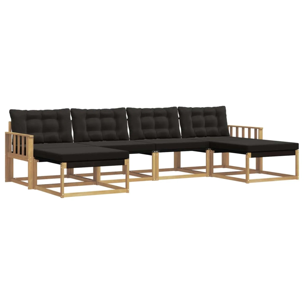 Set di divani da esterno 6 pz Bianco e Nero 3388946