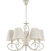 Lampadario classico bianco cristalli 5xE14 Alfa BALI
