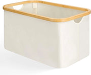 Wastobbe opvougbare 50L, contenitore per bucato in bambù naturale, contenitore per la stanza da bagno, contenitore per bucato opvougbare, contenitore per bucato a piano, contenitore per bucato per bucato, bianco