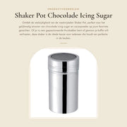 Sfaldante con Filtro a Shaker in Acciaio Inossidabile - Set per Polvere di Zucchero/Cioccolato - Strumento per Raccogliere Fiori - Coperchio Stoffaermetico - Sostenibile - Facile da Pulire - Set per Raccogliere Polvere di Zucchero