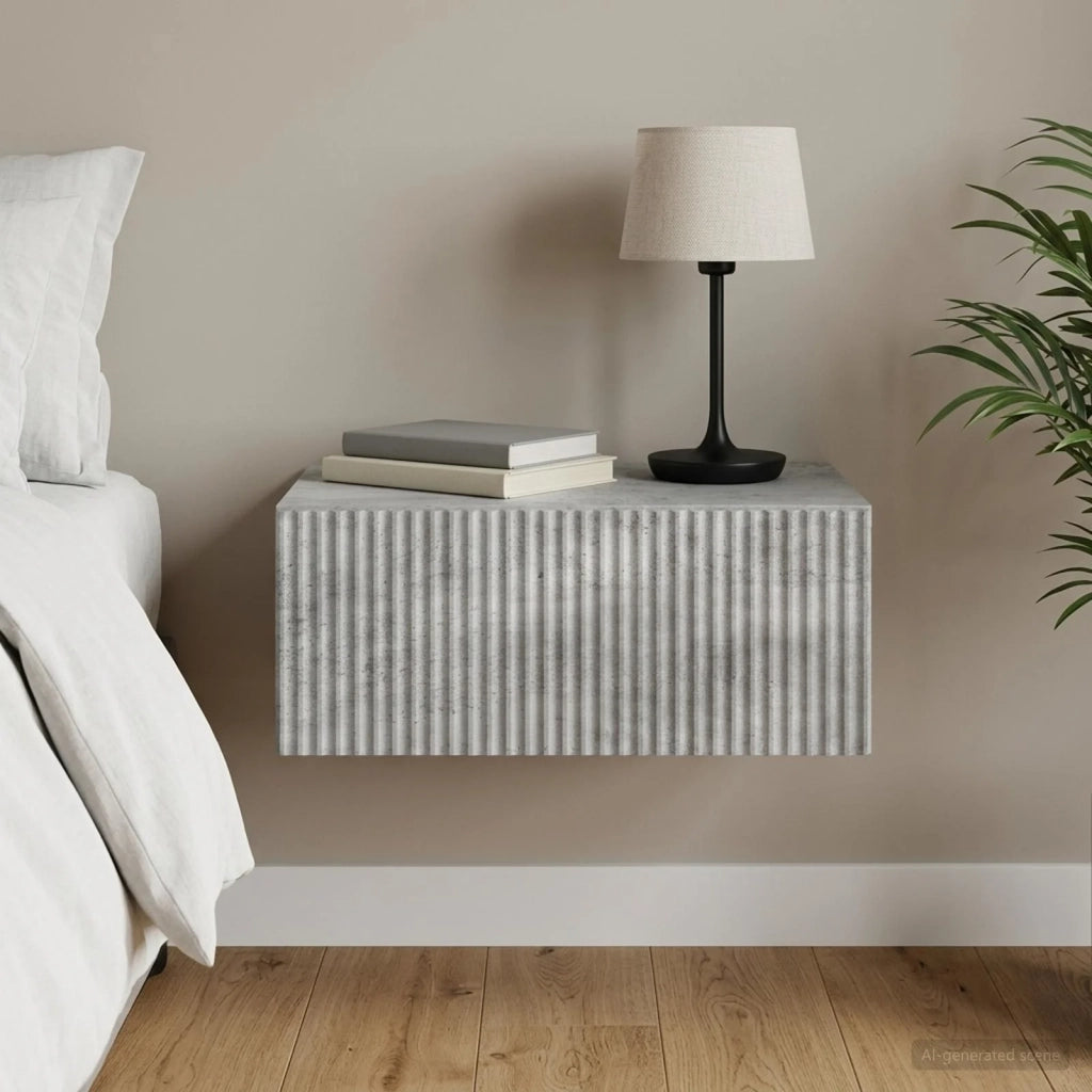 Mobiletto da notte a muro Grigio Cemento 49 x 34,5 x 20 cm 898451