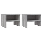 Set di 2 Comodini | Armadio da Notte | Mobiletto da notte Grigio Sonoma 40x30x30 cm in Legno Multistrato
