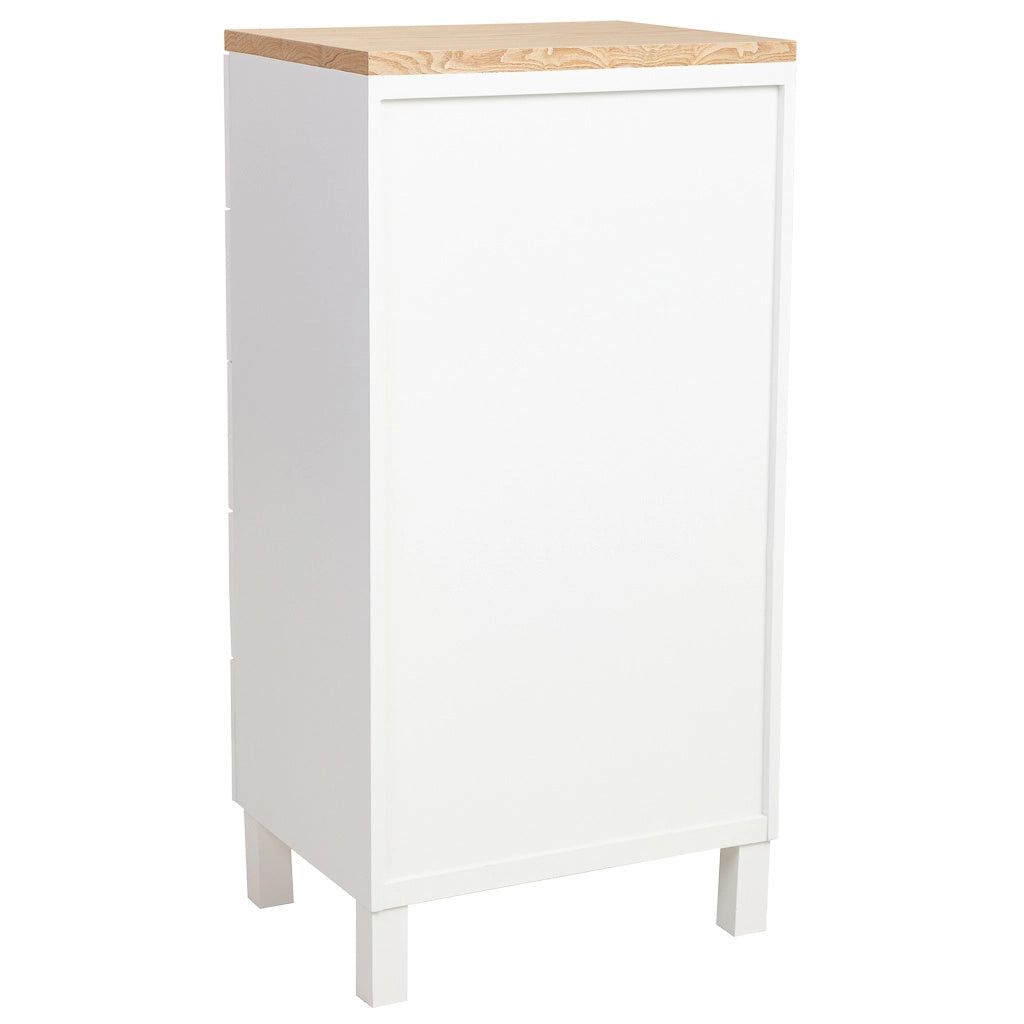 Cassettiera in legno bianco 45x35x90
