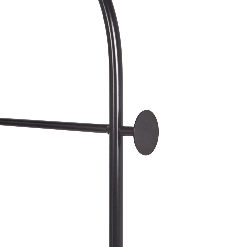 Appendiabiti in acciaio nero da 174 cm, indipendente, con struttura in metallo stile industriale moderno.