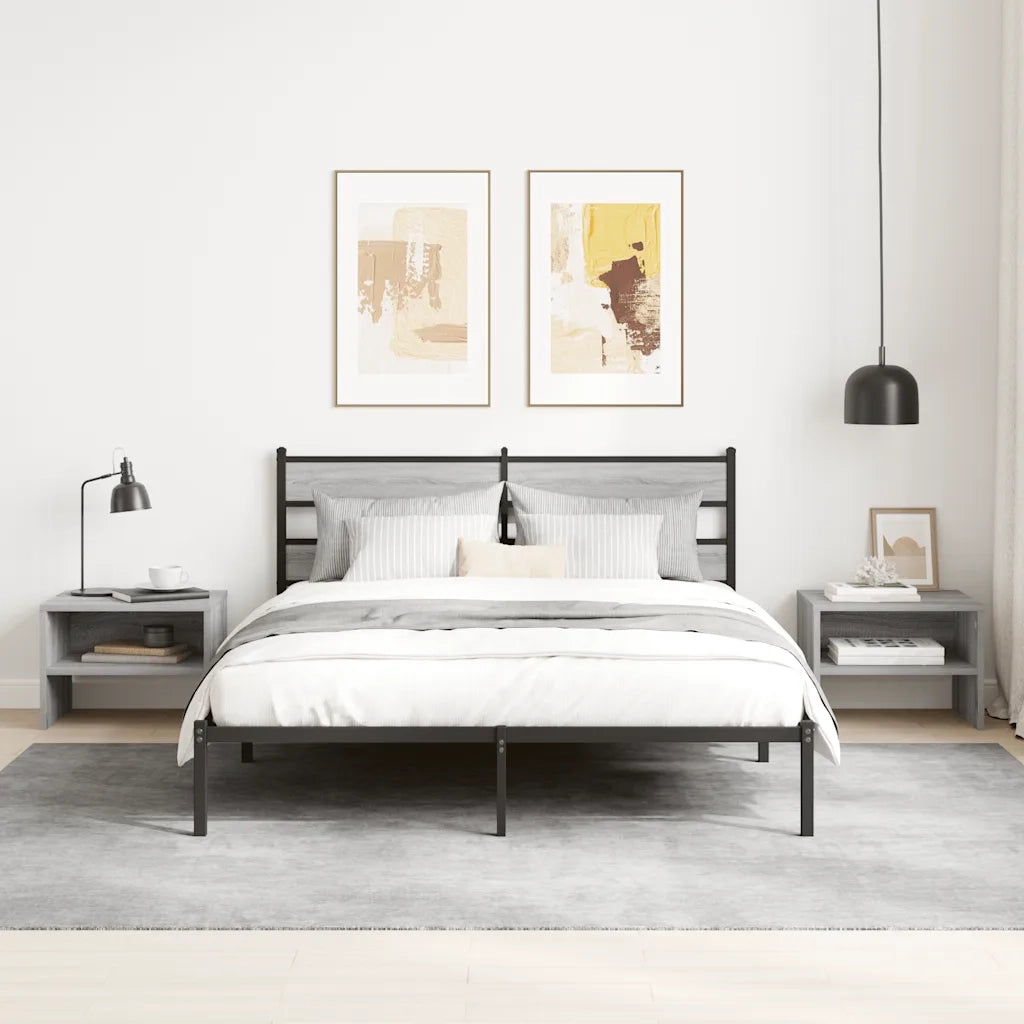Comodino Grigio Sonoma 40x30x30 cm in Legno Multistratocod mxl 81299