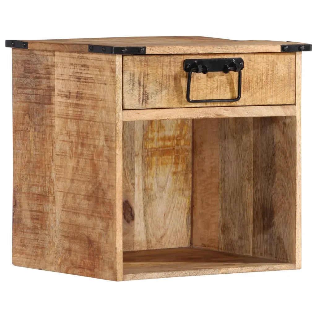 Comodino | Armadio da Notte | Mobiletto da notte 40x30x37 cm in Legno Massello di Mango