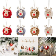 Decorazioni per albero di Natale in velluto con forma di cervo - Set da 8 - Decorazioni per albero di Natale - Decorazioni festive per Natale
