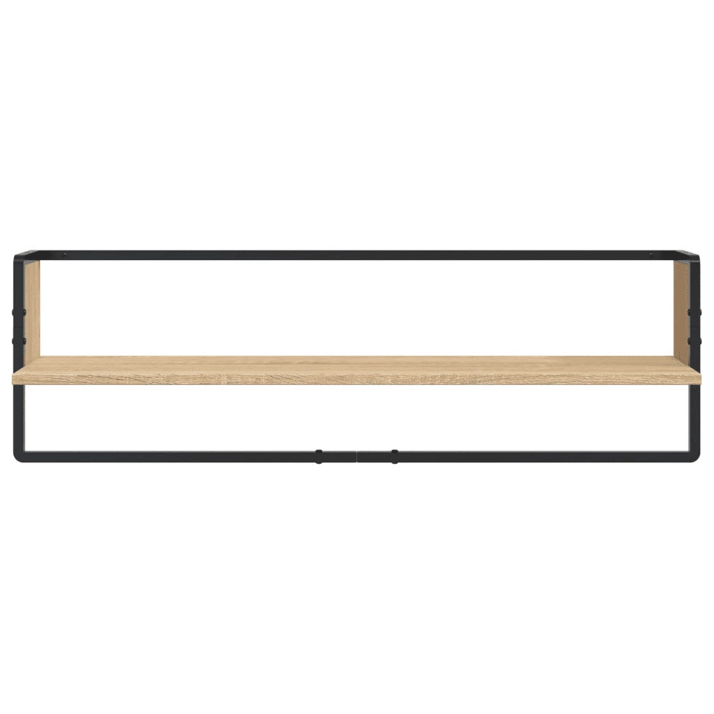 Set Mensole Parete con Aste 6pz-Ripiani-Scaffale Rovere Sonoma Legno Multistrato 124455