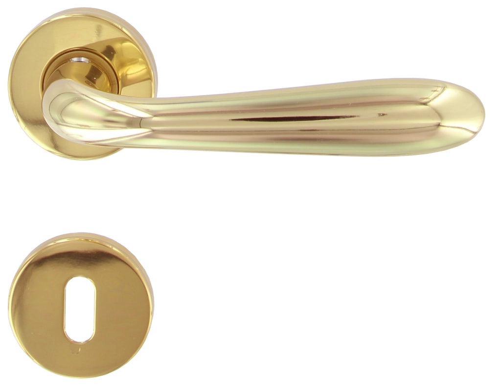 MANIGLIA GOCCIA ART.M82 C/BOCCHETTA ORO LUCIDO- FROSIO BORTOLO- 1,0 pz