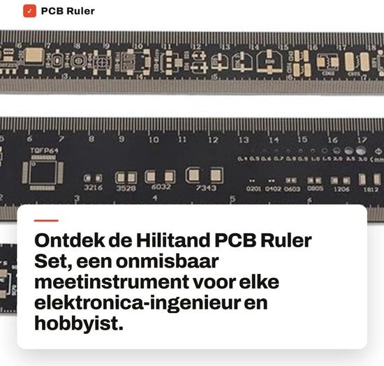 Set di Righello PCB - 3 Pezzi - Righello Multifunzionale Preciso - Adatto per Elettronica - Ideale per Tecnici - Preciso e Duraturo - Adatto per...