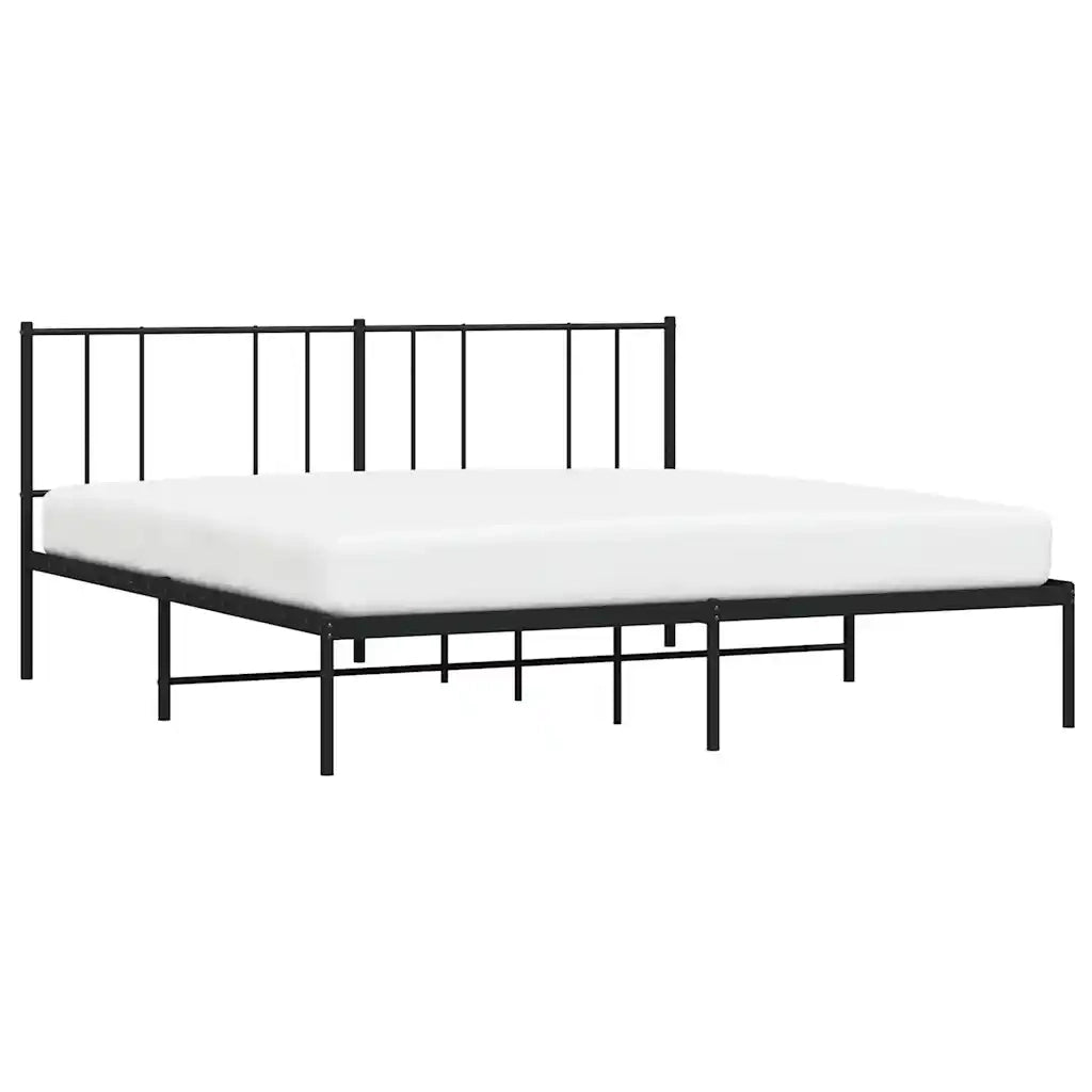 Giroletto con Testiera in Metallo Nero 193x203 cm 352486