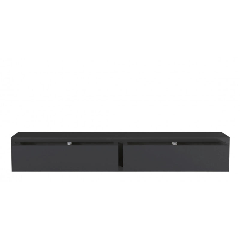 Mensola da Muro Domino con Cassetto Nero 88,2x13,4 p20 cm Sanitec