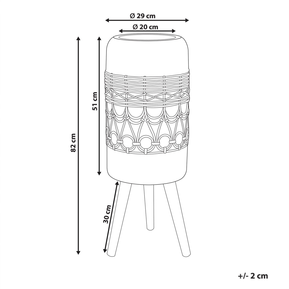 Vaso per piante Marrone chiaro Magnesio Base rotonda in legno massiccio Vaso per piante alte