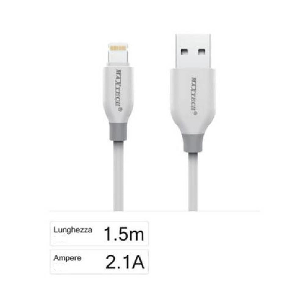 Trade Shop - Cavo Dati Da Usb A Connettore Lightning Ricarica 2.1a 1.5 Mt Per Iphone F-ip029 -