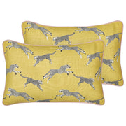 Set di 2 cuscini decorativi in cotone giallo 30 x 50 cm Motivo ghepardo stampato
