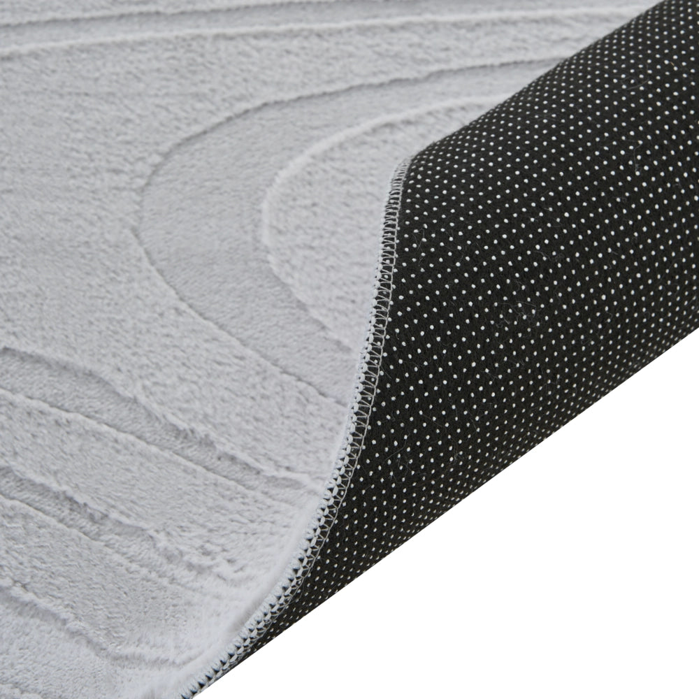 Tappeto da corridoio in pelliccia sintetica di coniglio grigio chiaro in poliestere, 260 x 230 cm, morbido, a pelo lungo, motivo geometrico