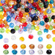 Accessori per gioielli in acciaio - 240 pezzi - Rondelle lucidati - Spacer in vetro - Ideali per creare collane/orologi - Diametro 8mm