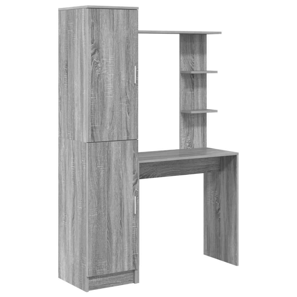 Scrivania con stoccaggio Grigio Sonoma Legno ingegnerizzato