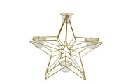 Decorazione Casa Natalizia Natale Candeliere in Metallo Stella 32 x 34 cm