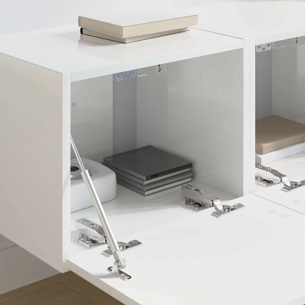 Mobile TV da parete 2 pcs Bianco Lucido 39 x 31 x 29,5 cm 892178