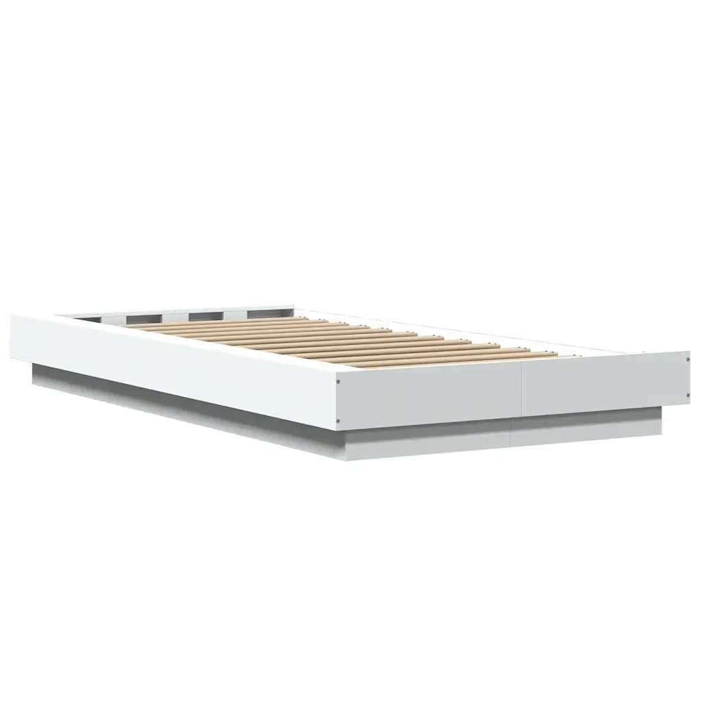 Giroletto-Struttura Letto Bianco 100x200 cm in Legno Massello 681939
